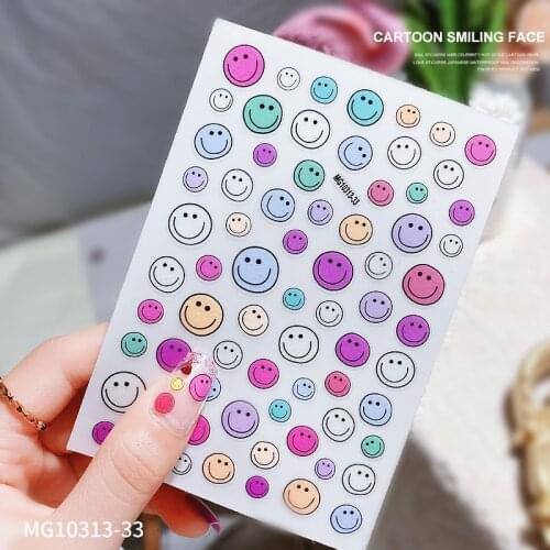 New Product 3D Nail Art Sticker Smiley Love Cute Cartoon Nail Art Decoration