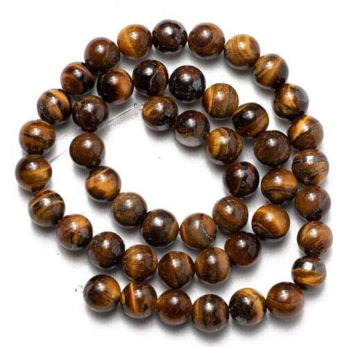 Bulk Wholesale Yellow Tiger Eye Beads Natural Stone Round Loose Beads Needlework for Jewelry Making DIY Bracelet 4 6 8 10 12mm