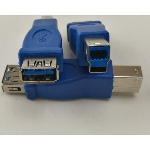 High Quality USB 3.0 Type A Female To Type B Male Plug Connector Adapter USB 3.0 Converter Adaptor AF To BM 100pcs