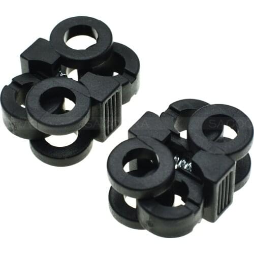 2 Hole 5.7mm Shoelace Plastic Buckles Cord Locks Toggle Stopper Black