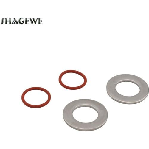 2pcs/lot 1/2" Stainless Steel Flat Washer With Silicone O-rings for Home Brew Kettle Mash Weldless Install Kit