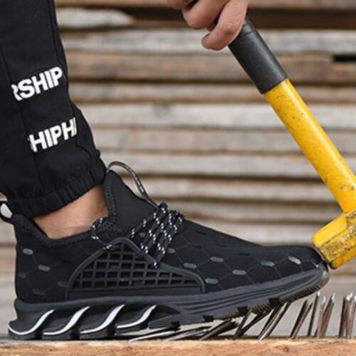 Labor Work Shoes EU Standard Ladle Head Unisex Breathable High Flexibility Anti-puncture Construction Site Protection Shoes