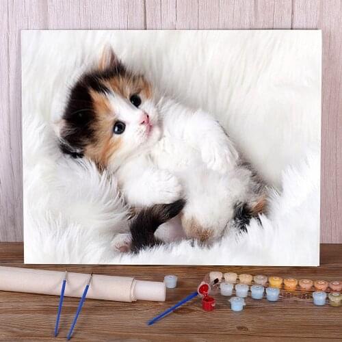 Animal Cat DIY Painting By Numbers Kit Acrylic Paints 50*70 Canvas Painting Wall Decoration Crafts For Adults Wall Handicraft