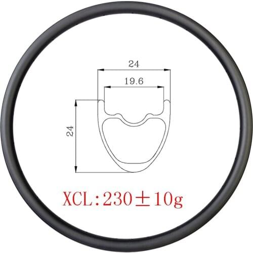 Light 230g 26er MTB XC carbon rim 24mmx24mm Tubeless Clincher tapeless UD matte glossy 24H 28H 32H Cross Country mountain bike