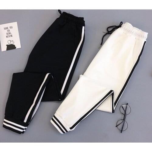 Spring Sport womens Trousers Student Streetwear Womens Pants Elastic Casual female Black Cargo Pants for Women