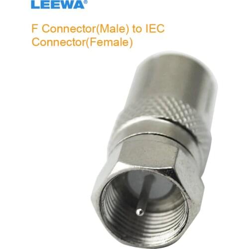 LEEWA 1PC Durable Zinc Alloy Female Socket To F Type Male Plug Adapter Connector For Satellite TV DVR #CA1495