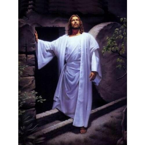 100% hand painted oil painting Christ Jesus - Resurrection of Christ at night 24"x36"