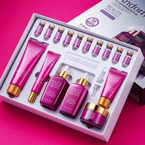 16PCS Caviar Whitening Skin Care SetsTranexamic Acid Essence Eye Care Cream Face Masks Cleanser Toner Serum Freeze-dried Powder