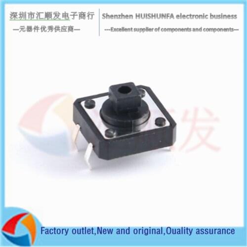 20PCS!!! 12*12*7.3MM black square head / micro motion / light touch / key switch, imported shrapnel, patch / in-line