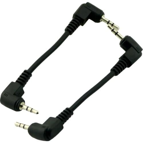 500pcs Short 8cm 2.5mm Male Right Angled to 2.5mm Male Plug Right Angle Stereo Audio AUX Auxiliary Headphone Adapter Cable