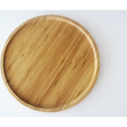 Bamboo Rotating Tray wood presentation service plate lazy susan plate wood 33 cm 13inch