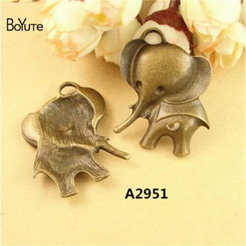BoYuTe (20 Pieces/Lot) 36*42MM Zinc Alloy Antique Bronze Plated Elephants Pendant Charms Diy Jewelry Accessories Diy Handmade