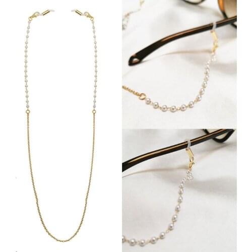 Womens Metal Pearl Beaded Reading Glasses Chain Sunglasses Holder Eyewear Retainer Chain Necklace Multi Layer Bracelet