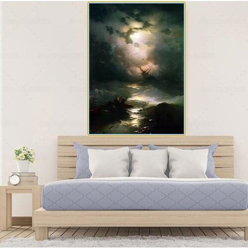 Citon Ivan Aivazovsky《The Shipwreck on Northern sea,1865》Canvas Oil Painting Artwork Picture Modern Wall Decor Home Decoration