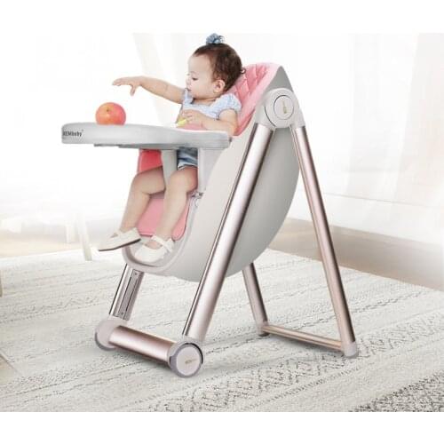 Children High Chair Safety Foldable Adjustable Mobile Seat Recline Feeding Chair Safety Baby Dining Table Chair Infant Seat