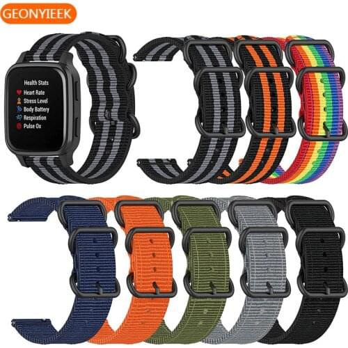GEONYIEEK 20mm Is Suitable for Garmin Venu Sq Vivoactive Smart Watch Wristband Quick Release Nylon Canvas Replacement Strap