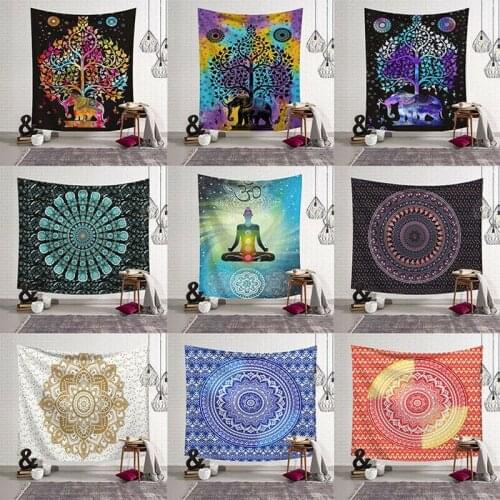 Hot Sale Decorative Indian Tapestry Mandala Hippie Wall Hanging Tapestry Bedspread Throw Wall Cover Home Decor for drop shipping