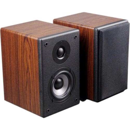 Hifi AS-4F 4-inch Two-way Fever Amplifier Speaker Wood Grain Passive Speaker Black A Pair35W 4-8 Ohm 4-inch Speaker