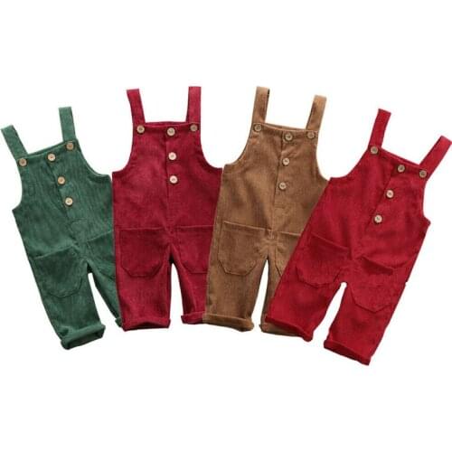 Toddler Kids Baby Boys Girls Romper Suspender Overalls Pants Solid Long Bib Trousers Pants Clothes