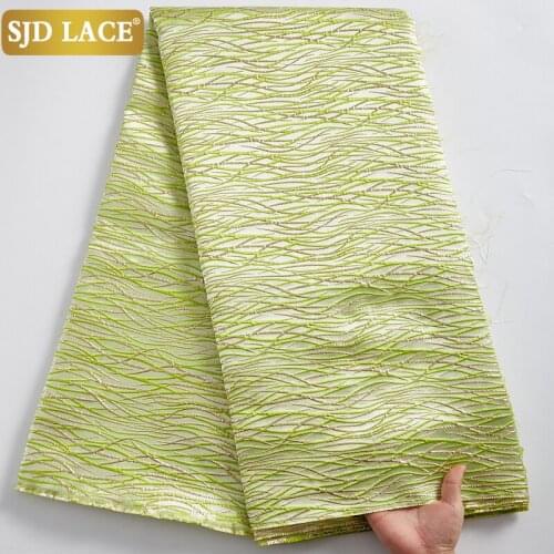 SJD LACE African Lace Fabric High Quality Jacquard Tissue French Lace Fabric Latest Gilding Brocade For Wedding Dress Sew A2391