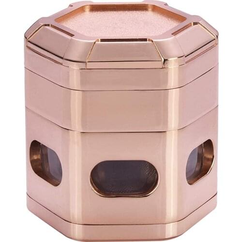 Mini Alloy Tobacco Grinder Hexagon Tobacco Grinder With 4 Chambers Smoke Grinders Weed Herb Grinder Cigarette Accessories