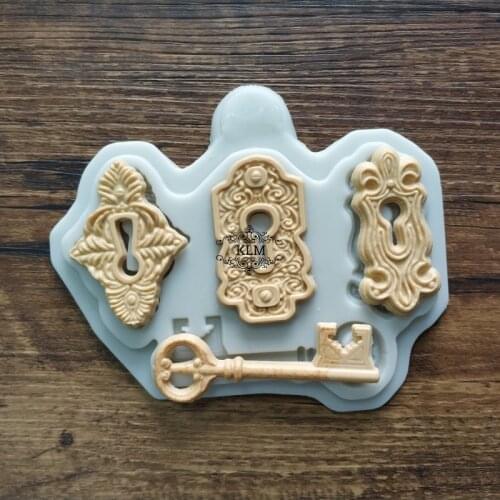 New retro key silicone mold Cake decoration lace tool DIY chocolate mold