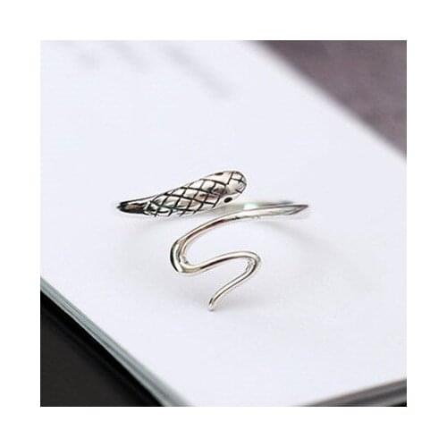 New Arrivals Punk Silver Color Snake Rings For Women Adjustable Size Finger Ring Fashion
