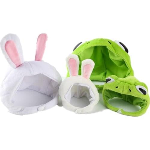 Plush Hat Warmer Frog Rabbit Ears Hat Earflap Cap Head Cosplay Easter Photo Party Cap Animal Costume Girls Child Warmer Head Cap