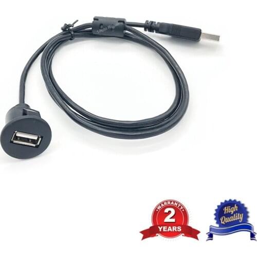 Car Dash Board Mount USB2.0 Male to Female Socket Extension Panel USB Cable 1m
