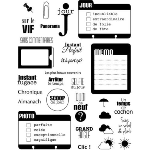 French Common words Transparent Clear Silicone Stamp/Seal for DIY scrapbooking/photo album Decorative clear stamp A236