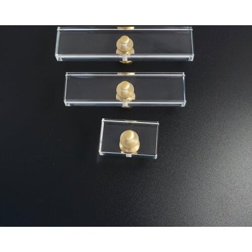Rectangle Transparent Glass Knobs and Handles Dresser Drawer Pull Kitchen Cabinet Door Wardrobe Handles Hardware