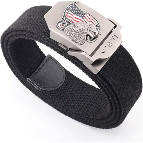 Men&Women High Quality Belt New Male Eagle Alloy Automatic Buckle Casual Luxury Jeans Accessories Canvas Military Tactical Belt