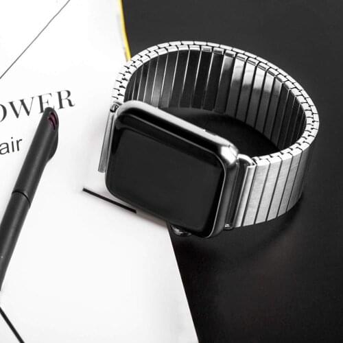 Elastic strap for Apple watch band 44mm 40mm 42mm 38mm Stainless Steel Watchband Metal belt bracelet iWatch series 3 4 5 se 6