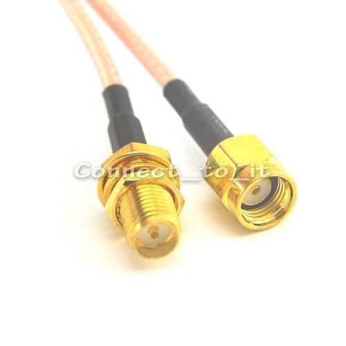 RP SMA male Plug(female pin) to RP SMA female jack(male pin) Extension Straight Pigtail Cable 30cm