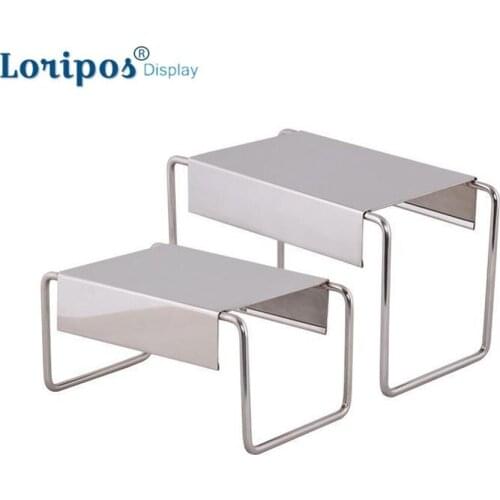 Silvery Metal Shoes Rack For Closet Bench Stainless Steel High Grade Shoes Display Rack Women Shoes Holder Stand On Shelf