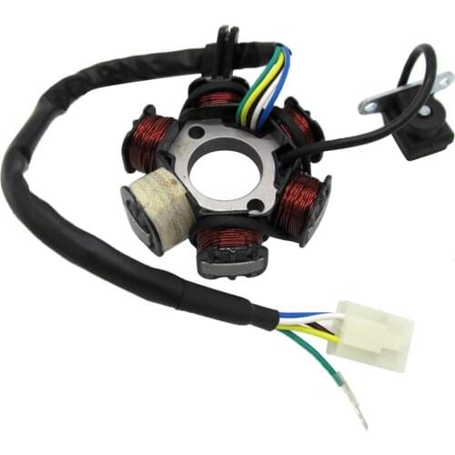 Ignition Stator Magneto AC 6 Pole Coil for GY6 50cc 70cc 90cc 125cc 150cc Scooter Moped ATV Buggy Go Kart Scooter