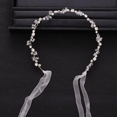 Trendy Bridal Tiara Handmade Silver Color Rhinestone Crystal Headband Wedding Hair Accessories Princess Tiara Hair Jewellery