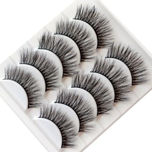 Thick Curled Eyelash Extension 5 Pairs 3D False Eyelashes Fashion Women Eyes Makeup Nature Eye Makeup Tools Faux Eye Lashes