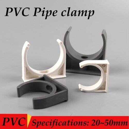 10pcs PVC Pipe Clamp O.D 20~50mm Aquarium Fish Tank Water Supply Tube U-Type Card Brace Retainer Irrigation Pipe Fasten Tools