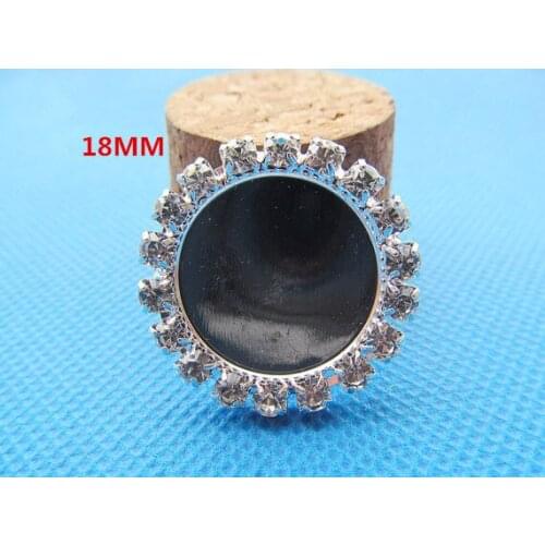 100pcs White Rhinestone Flatback Round Copper Pendant Charm Finding,Base Setting Tray Bezel,fit 18mm Cabochon Picture Cameo