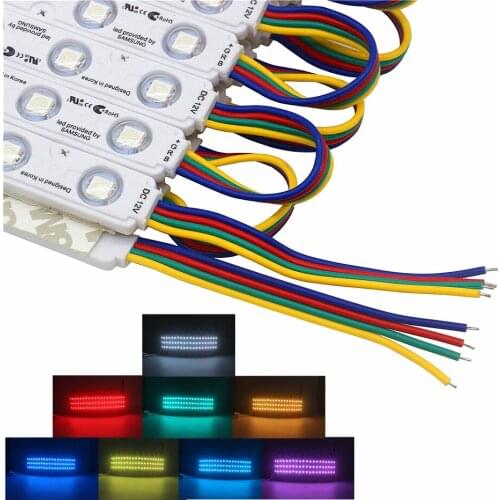 20Pcs Samsung Chip SMD 5050 3LEDs/pcs RGBW Module Lighting 12V IP68 Waterproof RGB Led Modules Ultra Bright Sign Strip Backlight