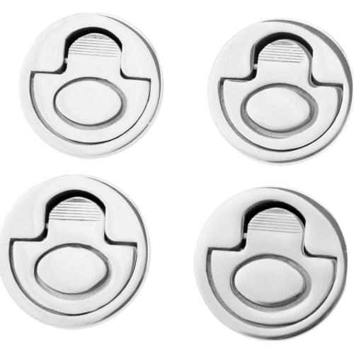 4pcs 316 stainless steel Boat Hatch Locker Hatch Cabinet Pull Handle Flush Lifting Ring Hatch Locker Latch Marine Hardware