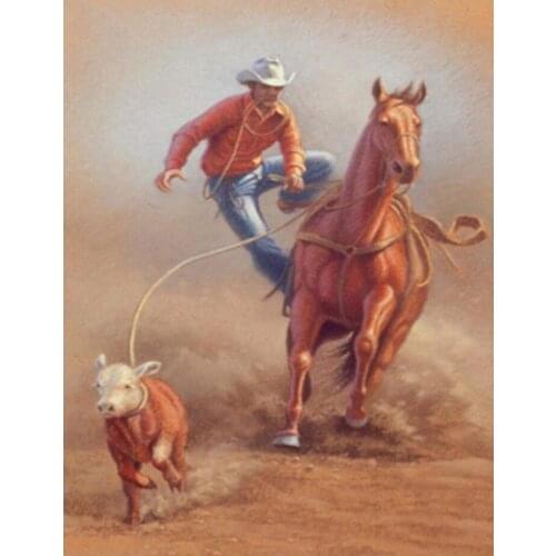 5D Diamond Painting Cowboy Horse Cow Farm Animal Embroidery Full Drill Square Round Rhinestone Diy Mosaic Decoration k1315