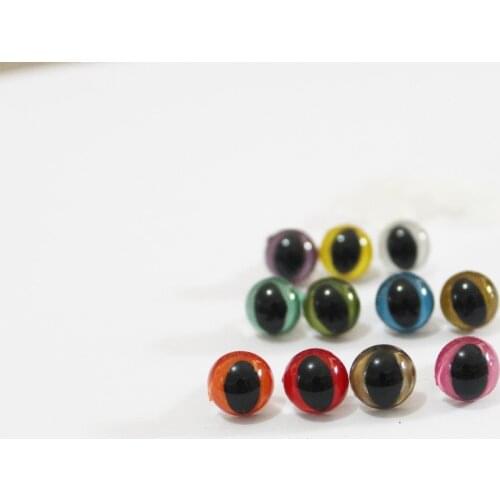 80pcs/lot new lovely 9mm toy cat eyes plastic safety eyes + brown toy eyelid for diy diy findings--color option