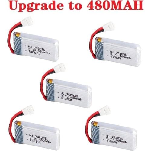 1-10pcs H31 Battery 3.7V 480mAh Rechargeable Lipo Battery for H107 H31 KY101 E33C E33 RC Drone Spare Parts