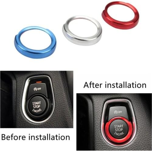 Car One Button Start Decorative Ignition Key Ring Cover Stickers For BMW X1 F48 F30 F33 F36 F45 F46 1 2 3 4 Series Accessories