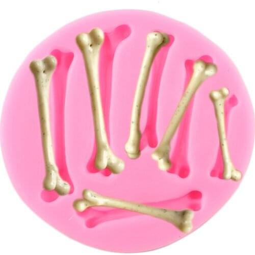 Skeleton Bones Silicone Molds Halloween Cupcake Topper Fondant Cake Decorating Tools Candy Polymer Clay Chocolate Gumpaste Mould