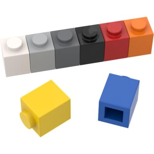 10 PCS DIY Building Blocks Thick Figures Bricks 1x1 Educational Creative Size Compatible 3005 30071 35382 Plastic Toys Kid