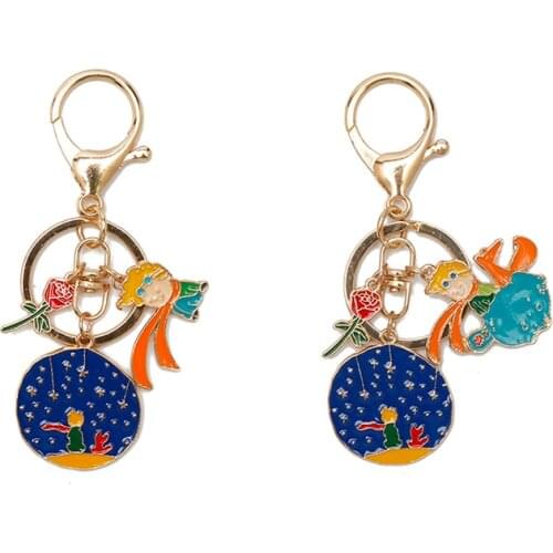 Trendy The Little Prince Keychain Cute Fox Airpods Pendant For Clothes Backpack Keyring Key Chains Charms Valentines Day Gift