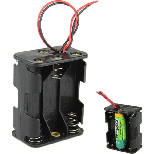 AA Size Battery Storage Box Case Holder Leads With 6 Slots Container Bag DIY Standard Batteries Charging for 6 x AA 1.5V battery